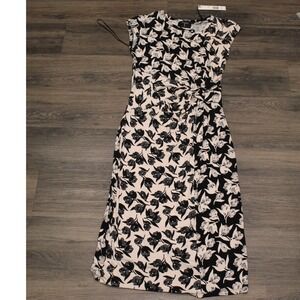 NWT Tahari‎ XS Black & White Floral Print Sheath Dress New with Tags
